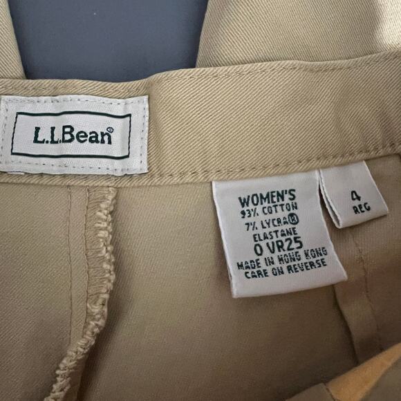 Vintage L.L. Womens Khaki Pants 4 Cotton Business Casual Career Preppy Academia - Picture 2 of 11